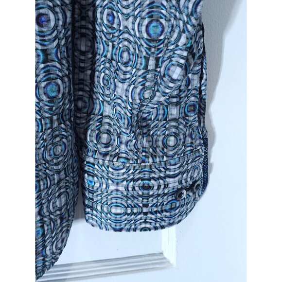 Visconti Men’s Blue/White Geometric Long-Sleeve Shirt M - Picture 4 of 16